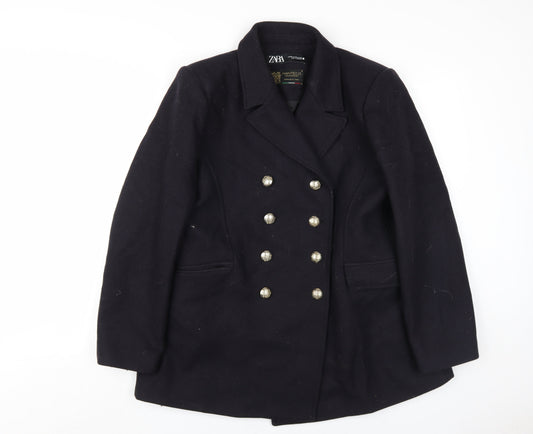 Womens UK Size 6 Zara Black Pea Coat