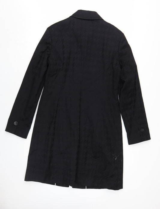 Next Women's Black Cotton Overcoat Size 12 Classic Style