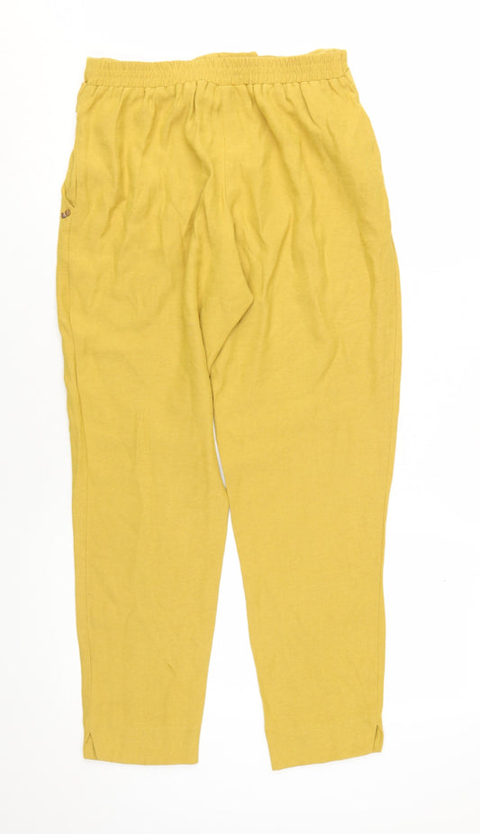 River Island Women's Yellow Paperbag Trousers Size 8