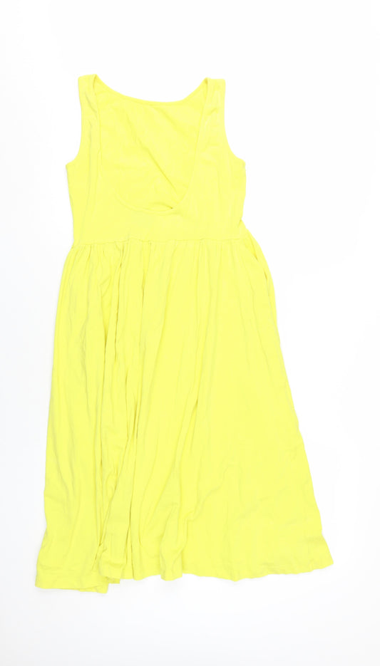 ASOS Women's Yellow Midi A-Line Dress Size 10