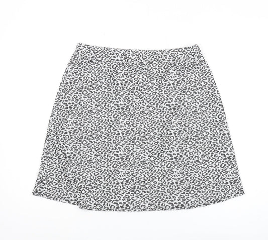 Dorothy Perkins Women's Grey Animal Print Skirt Size 16