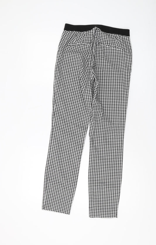 Womens UK Size 2XS Zara Slim Fit Straight Black Trousers