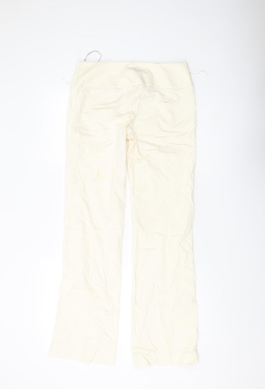 Womens UK Size 10 Warehouse Regular Fit Ivory Trousers