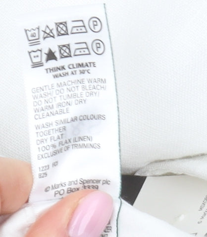 Marks and Spencer Women’s White Linen Chino Shorts Size 24