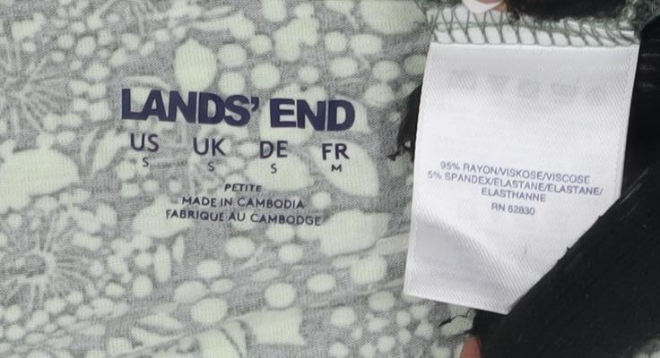 Womens UK Size 8 Lands' End Green T-Shirt