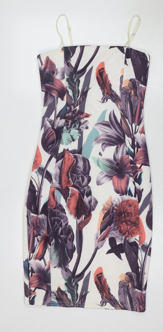 Quiz Women's Multicoloured Floral Dress, Size 12