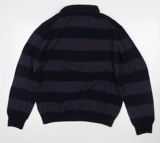 Marks and Spencer Men's Striped Wool Pullover, Large