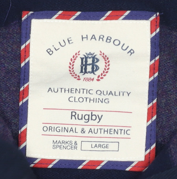 Marks and Spencer Men's Striped Wool Pullover, Large