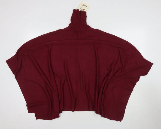 Womens UK Size One Size QED London Red Tunic Jumper