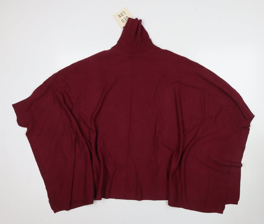 Womens UK Size One Size QED London Red Tunic Jumper