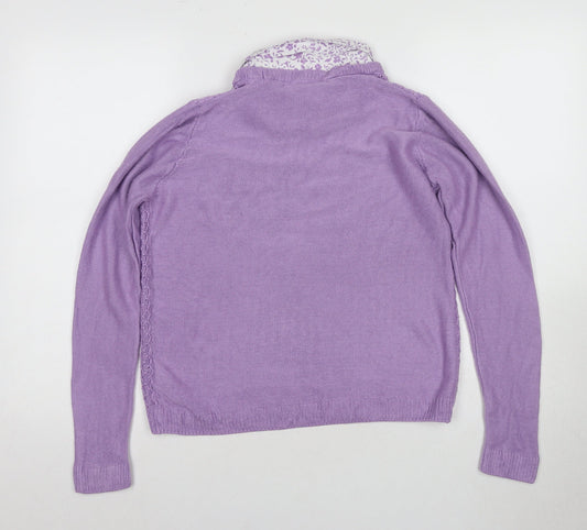 Womens UK Size S Isle Purple Pullover Jumper