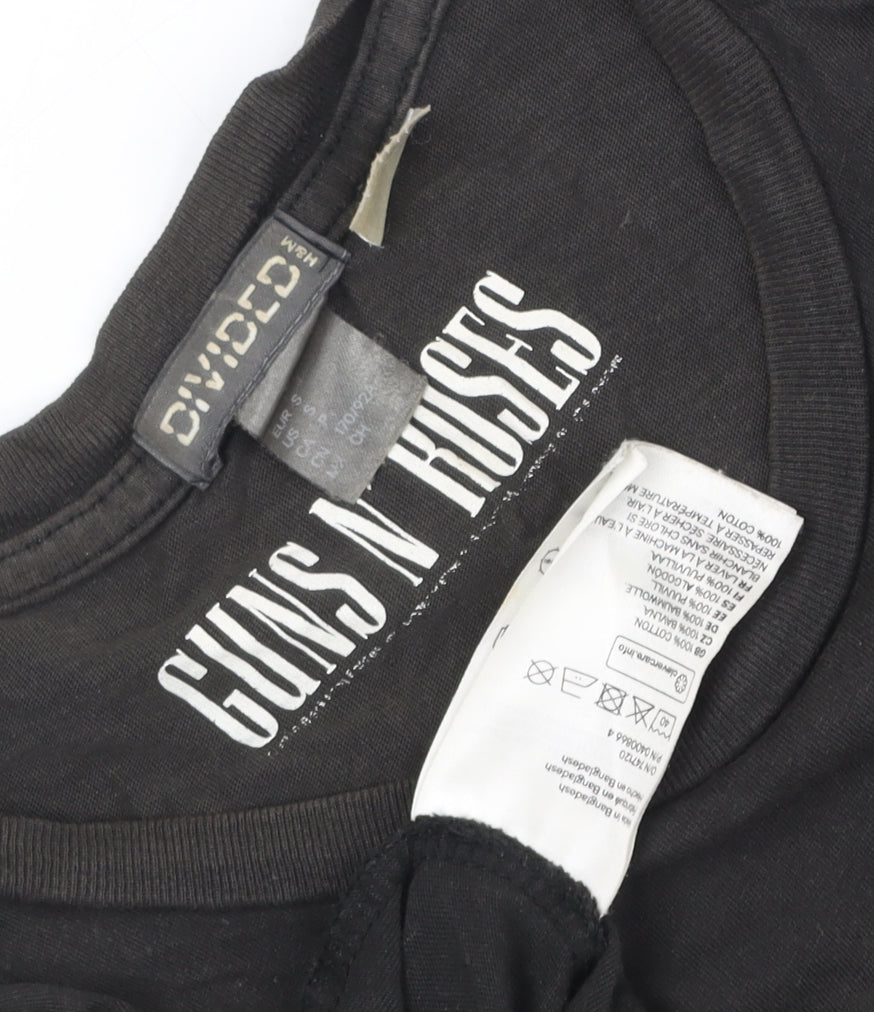 Unisex Adults UK Size S H&M Black T-Shirt
