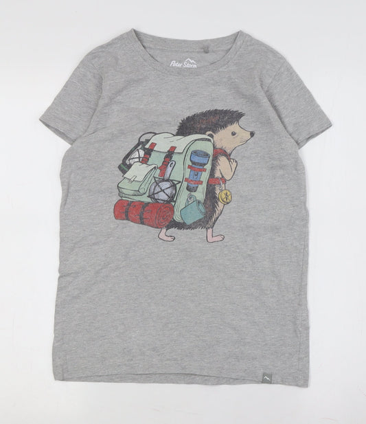 Additional front view of Peter Storm Teens Grey Animal Print T-Shirt