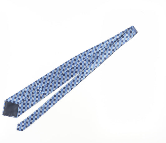 Marks and Spencer Men's Blue Check Tie Set - New