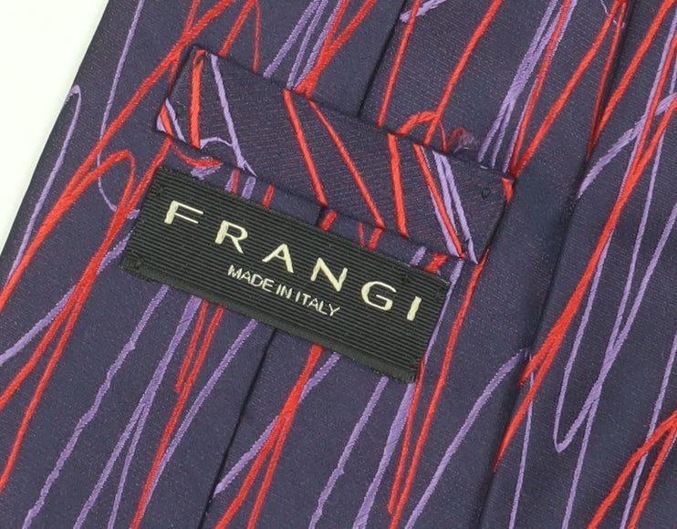 Mens Frangi Purple Geometric 100% Silk Tie