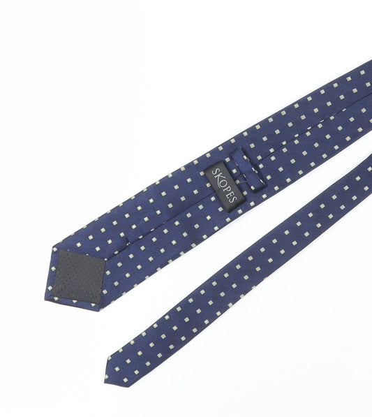Mens Skopes Blue Geometric 100% Silk Tie