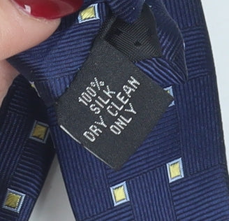 Mens Skopes Blue Geometric 100% Silk Tie