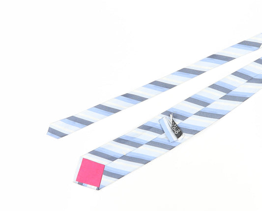 STVDIO Jeff Banks Blue Striped Mens Silk Tie