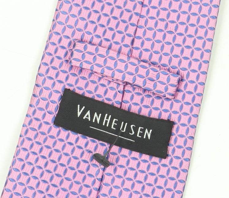 Van Heusen Men's Pink Geometric Slim Tie Silk