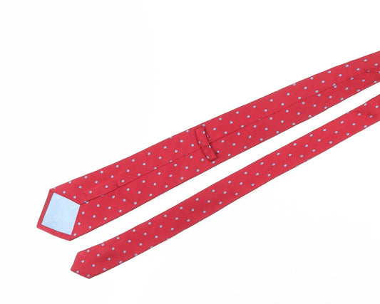 T.M. Lewin Red Silk Polka Dot Men's Handmade Tie