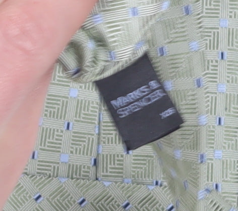 Marks and Spencer Green Geometric Silk Men's Tie