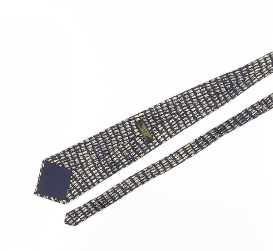 Kailong Men's Black Silk Geometric Handmade Tie