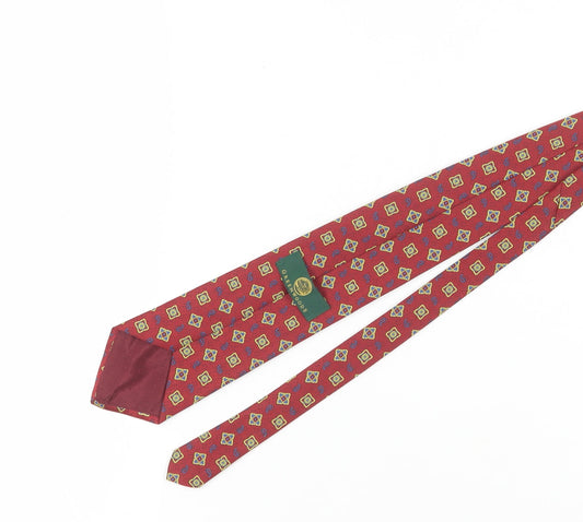 Greenwoods Men's Red Geometric Slim Tie
