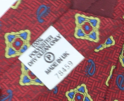 Greenwoods Men's Red Geometric Slim Tie