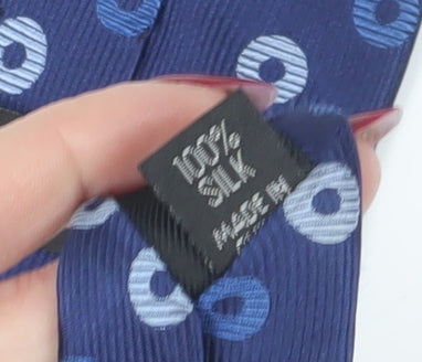 Mens Ben Sherman Blue Geometric 100% Silk Tie
