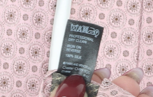 Marks & Spencer Men's Pink Geometric Silk Tie