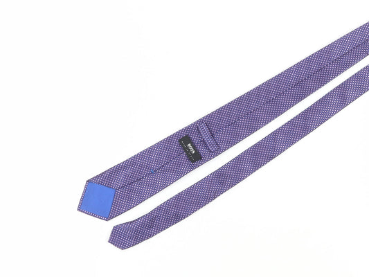 Hugo Boss Men's Purple Geometric Slim Silk Tie