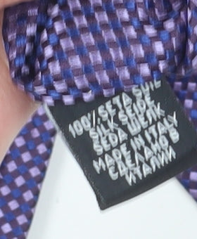 Hugo Boss Men's Purple Geometric Slim Silk Tie