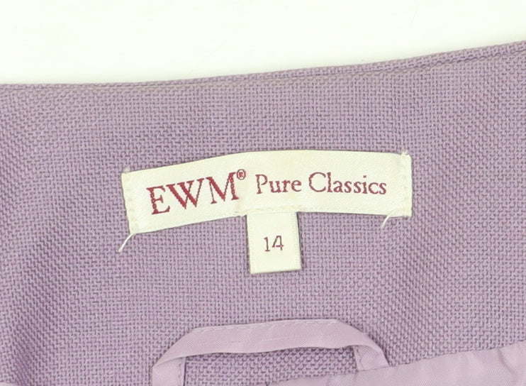EWM Women's Purple Suit Jacket, Size 14