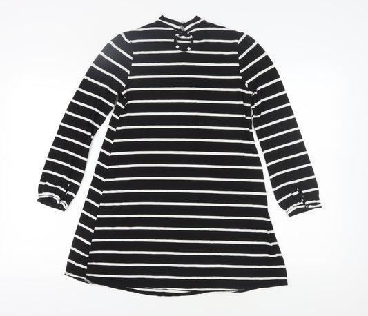 Dorothy Perkins Women's Black Striped Shift Dress, Size 10