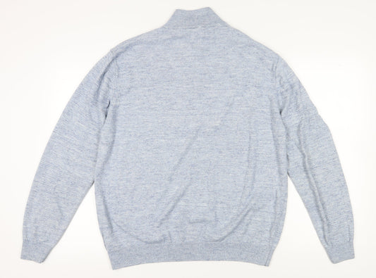 Next Men's XL Blue 1/2 Zip Pullover Jumper