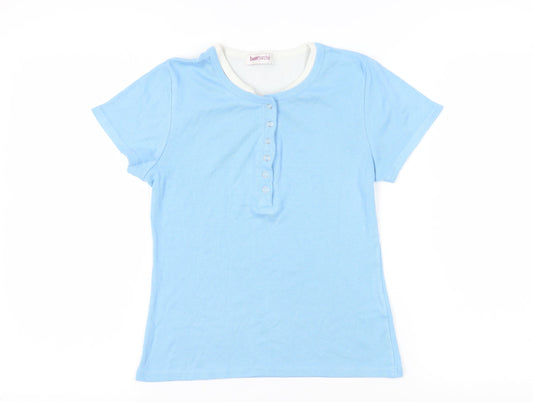 Womens UK Size S Bonmarché Blue Basic T-Shirt