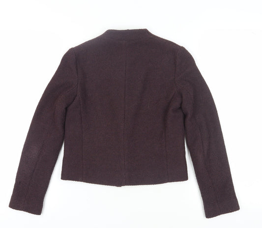 Mango Women's Brown Bouclé Blazer XS Short Lined