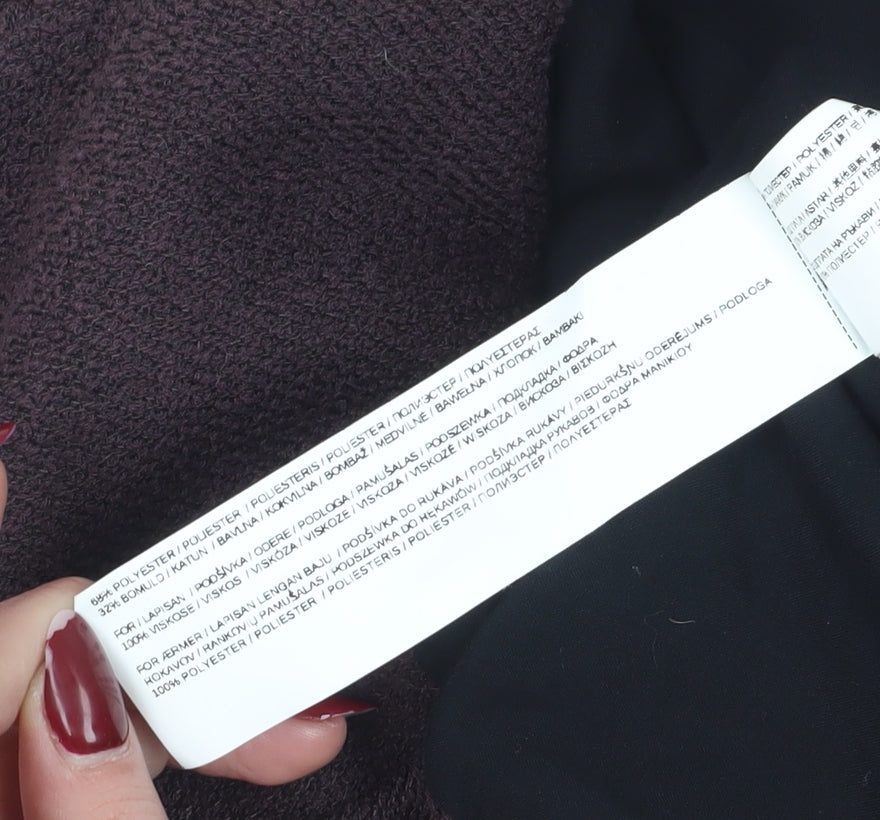 Mango Women's Brown Bouclé Blazer XS Short Lined