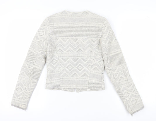 Zara Women’s Grey Geometric Woven Blazer XS