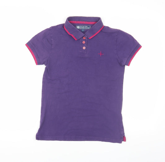 Womens UK Size 8 Mountain Warehouse Purple Basic Polo