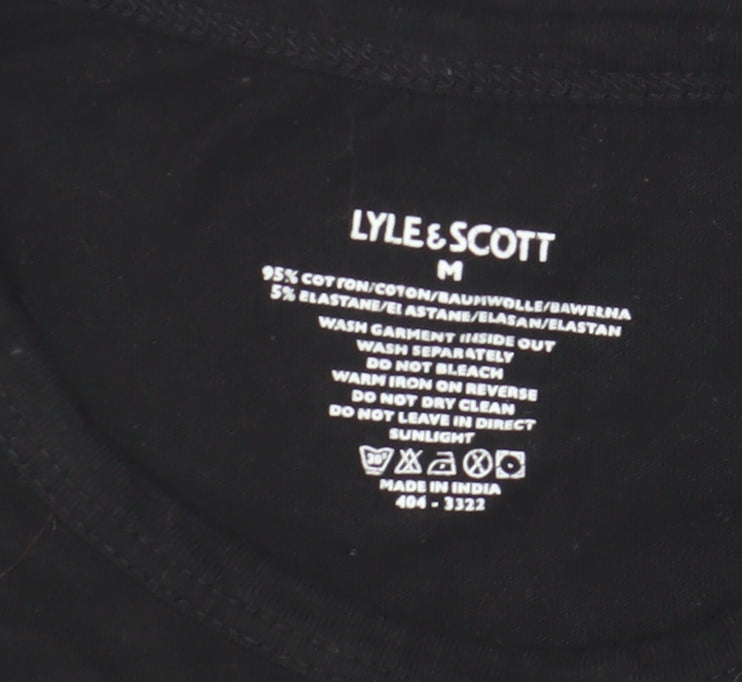 Lyle & Scott Men's Black Crew Neck T-Shirt, Size M