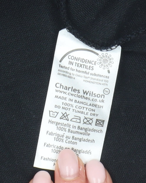 Charles Wilson Men's Black Polo Shirt, Medium, Classic Fit