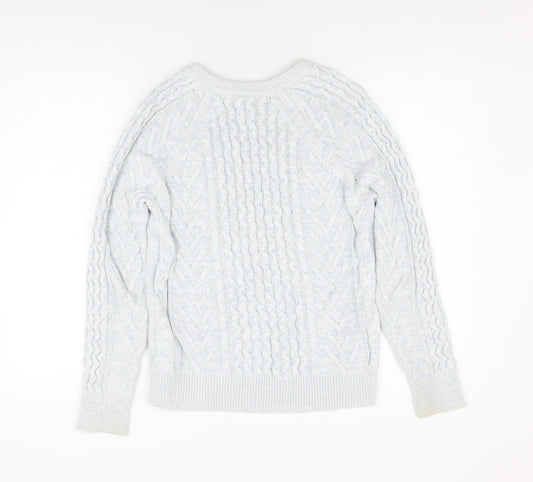 Gap Women's Blue Cable-Knit Jumper M Knit Pullover