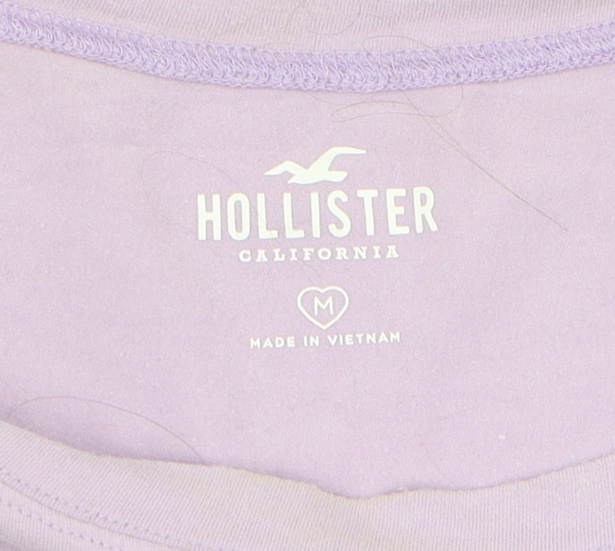 Womens UK Size M Hollister Purple Cropped T-Shirt
