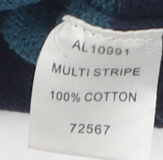 Cotton Traders Men's Multicoloured Large Striped Pullover