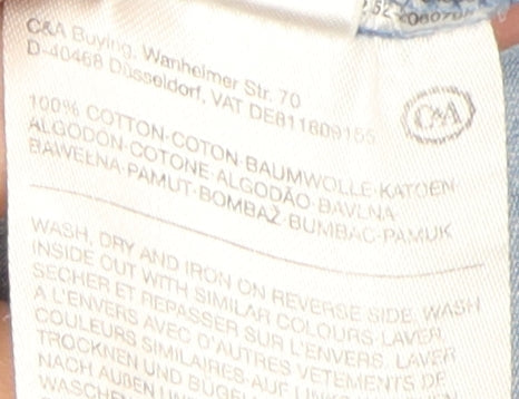 C&A Women's Blue Denim Skirt Size 14 with Buttons