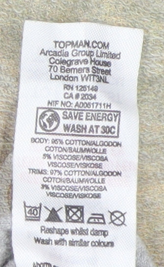 TOPMAN Men's Grey Graphic Long Sleeve T-Shirt - Size S