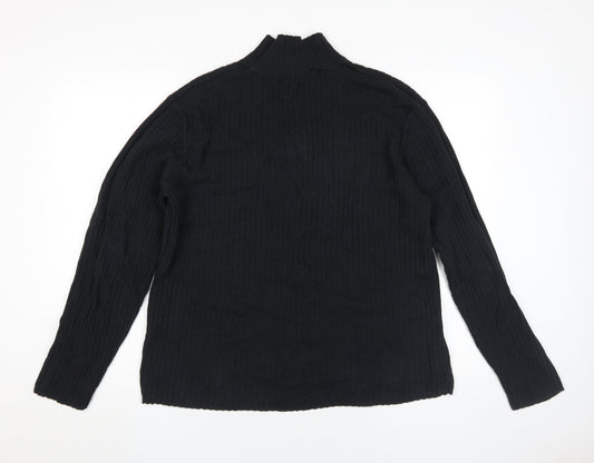 Kangol Men's Black XL 1/2 Zip Pullover Cotton Jumper