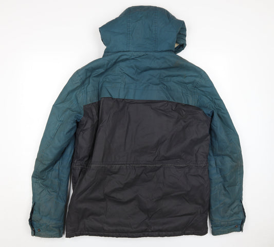 Mens UK Size L OPEN Blue Parka Coat