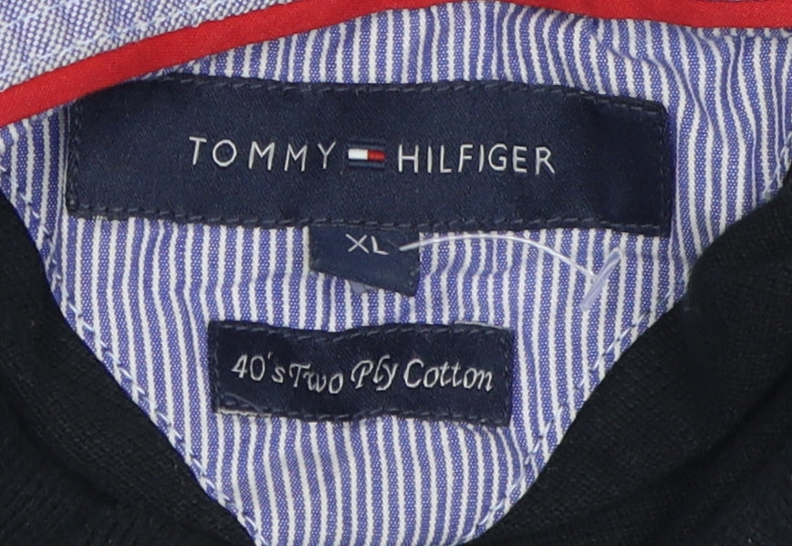Unisex Adults UK Size XL Tommy Hilfiger Black Cropped Polo